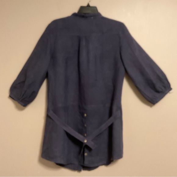 Monoreno Lagenlook Boho 100% Linen Shirt Dress Medium - Picture 3 of 15